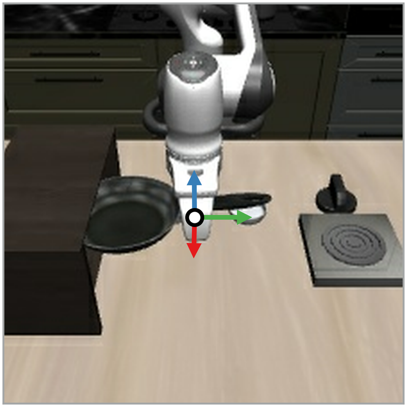 put the frying pan on the cabinet shelf (frame 0170)